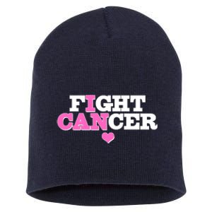 I Can Fight Cancer Breast Cancer Awareness Warrior Short Acrylic Beanie