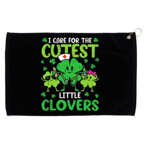 I Care For The Cutest Little Clovers St Patricks Day Nurse Grommeted Golf Towel