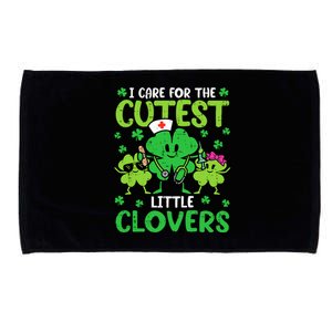 I Care For The Cutest Little Clovers St Patricks Day Nurse Microfiber Hand Towel