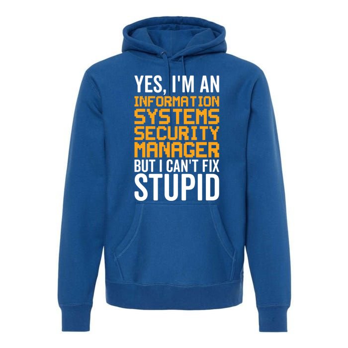 I Can't Fix Stupid Gift Information Systems Security Ager Gift Premium Hoodie