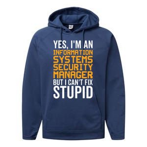 I Can't Fix Stupid Gift Information Systems Security Ager Gift Performance Fleece Hoodie