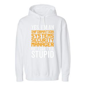 I Can't Fix Stupid Gift Information Systems Security Ager Gift Garment-Dyed Fleece Hoodie