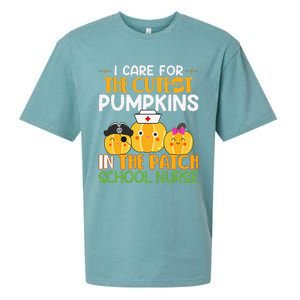 I Care For The Cutest Pumpkins In The Patch School Nurse Sueded Cloud Jersey T-Shirt