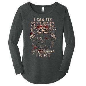 I Can Fix Stupid But ItS Gonna Hurt Cool Skull Women's Perfect Tri Tunic Long Sleeve Shirt