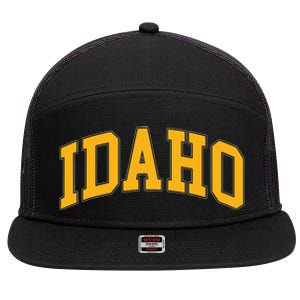 Idaho Classic Font State 7 Panel Mesh Trucker Snapback Hat