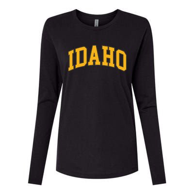 Idaho Classic Font State Womens Cotton Relaxed Long Sleeve T-Shirt