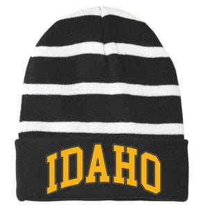 Idaho Classic Font State Striped Beanie with Solid Band