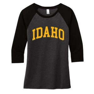 Idaho Classic Font State Women's Tri-Blend 3/4-Sleeve Raglan Shirt