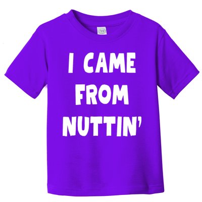 I Came From Nuttin Funny Adult Humor Conceived Toddler T-Shirt