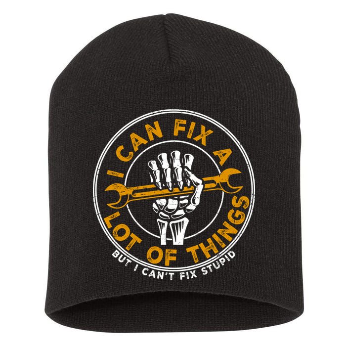 I Can Fix A Lot Of Things But I Can't Fix Stupid Short Acrylic Beanie