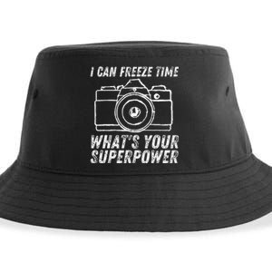 I Can Freeze Time Superpower Photographer Camera Photography Sustainable Bucket Hat