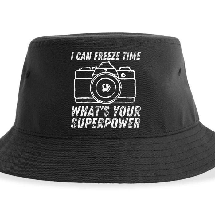 I Can Freeze Time Superpower Photographer Camera Photography Sustainable Bucket Hat