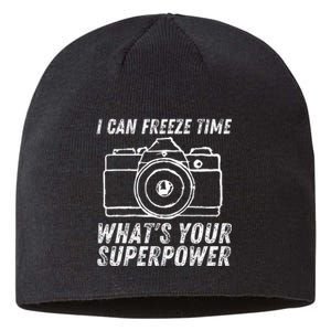 I Can Freeze Time Superpower Photographer Camera Photography Sustainable Beanie