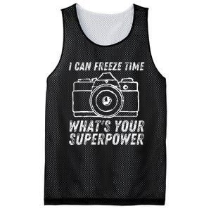 I Can Freeze Time Superpower Photographer Camera Photography Mesh Reversible Basketball Jersey Tank