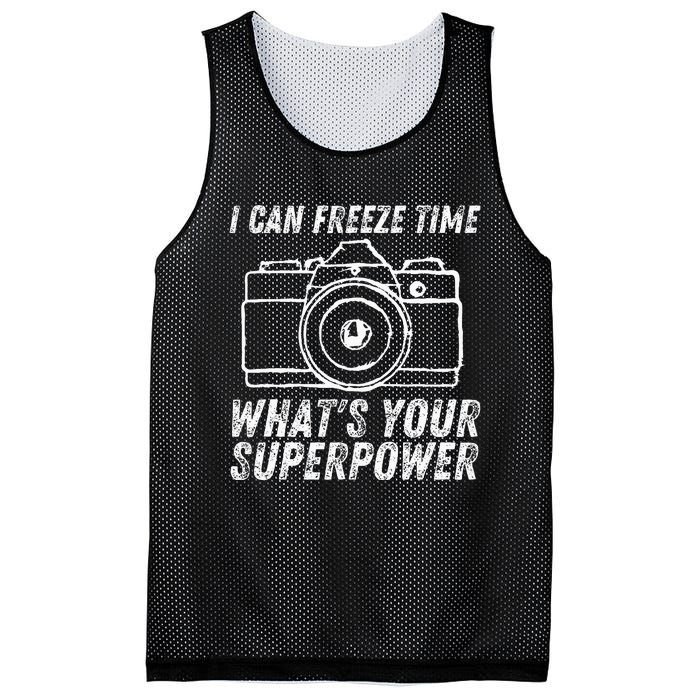 I Can Freeze Time Superpower Photographer Camera Photography Mesh Reversible Basketball Jersey Tank