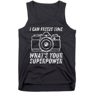 I Can Freeze Time Superpower Photographer Camera Photography Tank Top