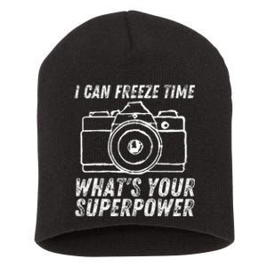 I Can Freeze Time Superpower Photographer Camera Photography Short Acrylic Beanie