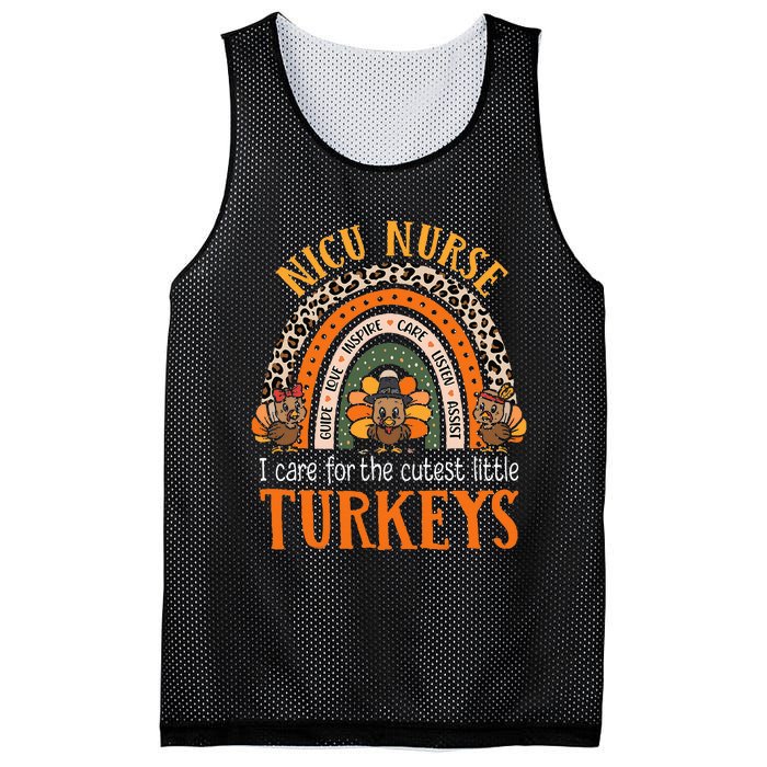 I Care For The Cutest Turkeys Thanksgiving NICU Nurse Mesh Reversible Basketball Jersey Tank