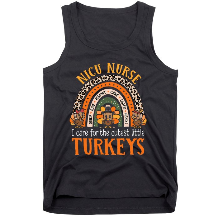 I Care For The Cutest Turkeys Thanksgiving NICU Nurse Tank Top