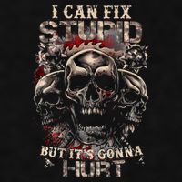 I Can Fix Stupid But Its Gonna Hurt Cool Skull Ladies PosiCharge Tri-Blend Wicking Tank