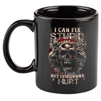 I Can Fix Stupid But Its Gonna Hurt Cool Skull 11oz C Handle Ceramic Mug