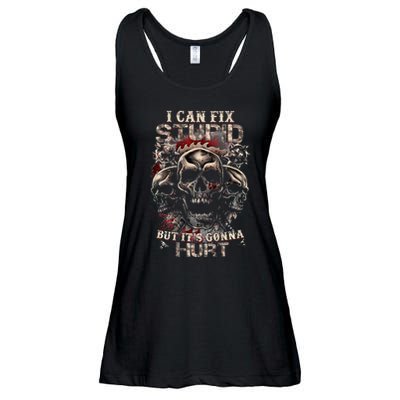 I Can Fix Stupid But Its Gonna Hurt Cool Skull Ladies Essential Flowy Tank