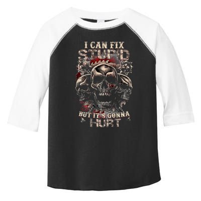 I Can Fix Stupid But Its Gonna Hurt Cool Skull Toddler Fine Jersey T-Shirt