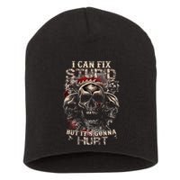 I Can Fix Stupid But Its Gonna Hurt Cool Skull Short Acrylic Beanie