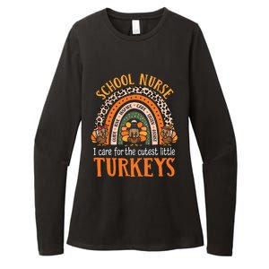 I Care For The Cutest Turkeys Cute Thanksgiving School Nurse Womens CVC Long Sleeve Shirt