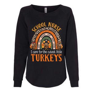 I Care For The Cutest Turkeys Cute Thanksgiving School Nurse Womens California Wash Sweatshirt