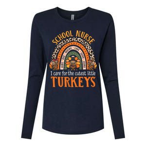 I Care For The Cutest Turkeys Cute Thanksgiving School Nurse Womens Cotton Relaxed Long Sleeve T-Shirt