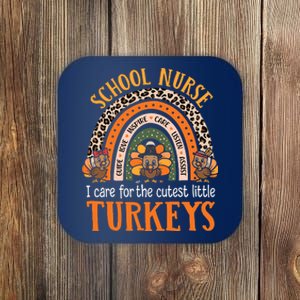 I Care For The Cutest Turkeys Cute Thanksgiving School Nurse Coaster