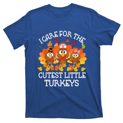 I Care For The Cutest Little Turkeys Thanksgiving Fall NICU T-Shirt