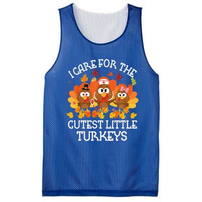 I Care For The Cutest Little Turkeys Thanksgiving Fall NICU Mesh Reversible Basketball Jersey Tank