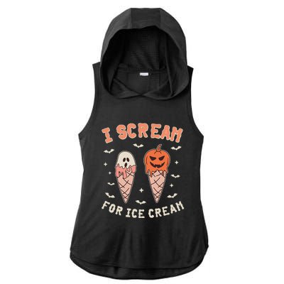 I Cream For Ice Cream Funny Trick Or Treat Halloween Ladies PosiCharge Tri-Blend Wicking Draft Hoodie Tank