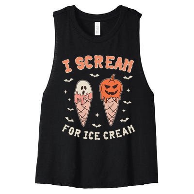 I Cream For Ice Cream Funny Trick Or Treat Halloween Women's Racerback Cropped Tank