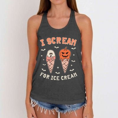 I Cream For Ice Cream Funny Trick Or Treat Halloween Women's Knotted Racerback Tank