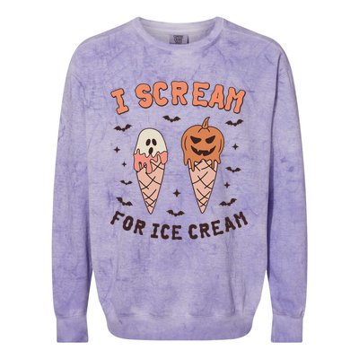 I Cream For Ice Cream Funny Trick Or Treat Halloween Party Colorblast Crewneck Sweatshirt