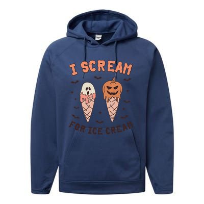 I Cream For Ice Cream Funny Trick Or Treat Halloween Party Performance Fleece Hoodie