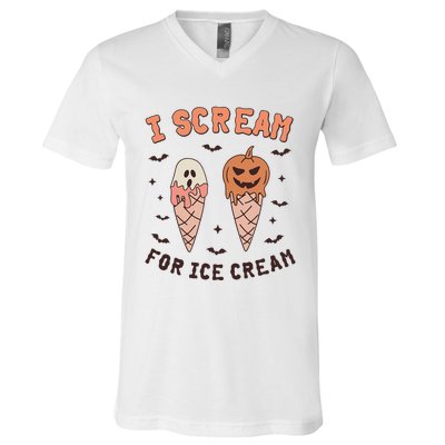 I Cream For Ice Cream Funny Trick Or Treat Halloween Party V-Neck T-Shirt