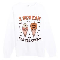 I Cream For Ice Cream Funny Trick Or Treat Halloween Party Premium Crewneck Sweatshirt