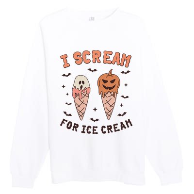 I Cream For Ice Cream Funny Trick Or Treat Halloween Party Premium Crewneck Sweatshirt