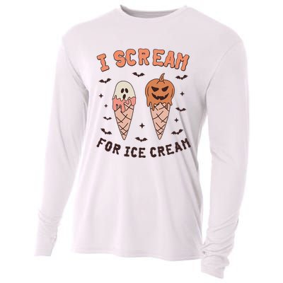 I Cream For Ice Cream Funny Trick Or Treat Halloween Party Cooling Performance Long Sleeve Crew