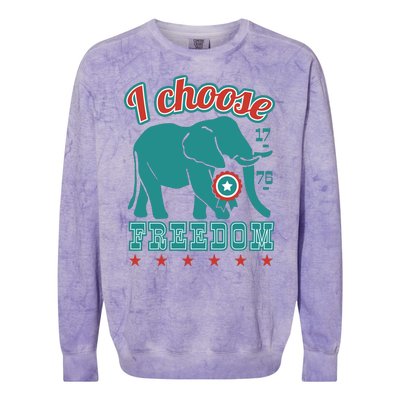 I Choose Freedom Republican Political Colorblast Crewneck Sweatshirt