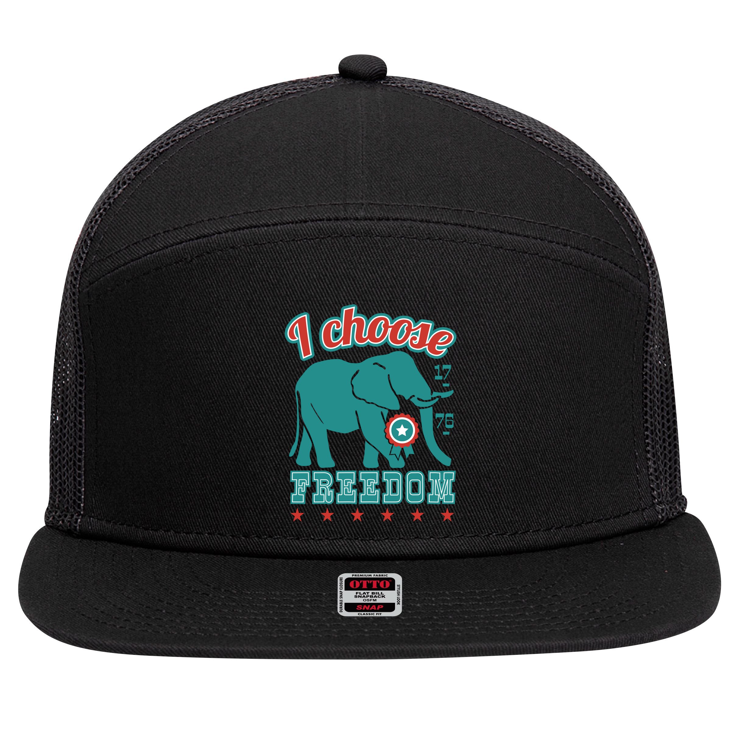 I Choose Freedom Republican Political 7 Panel Mesh Trucker Snapback Hat