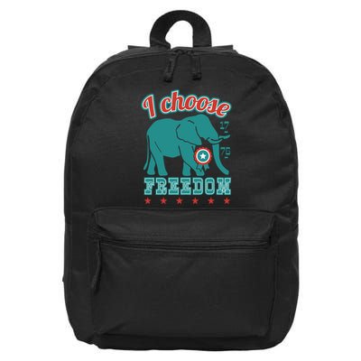 I Choose Freedom Republican Political 16 in Basic Backpack