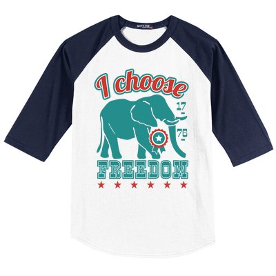 I Choose Freedom Republican Political Baseball Sleeve Shirt