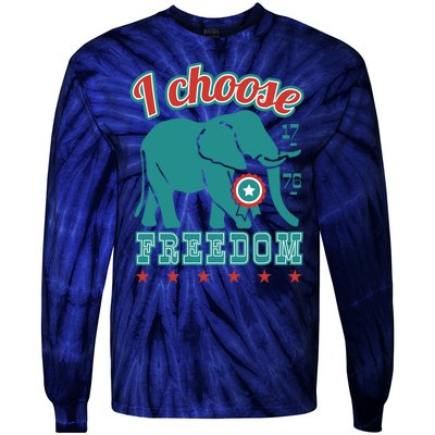 I Choose Freedom Republican Political Tie-Dye Long Sleeve Shirt