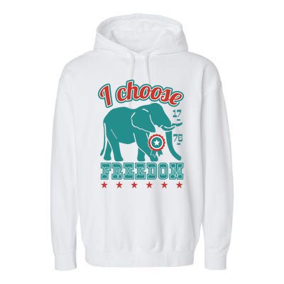 I Choose Freedom Republican Political Garment-Dyed Fleece Hoodie