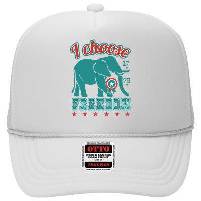 I Choose Freedom Republican Political High Crown Mesh Back Trucker Hat